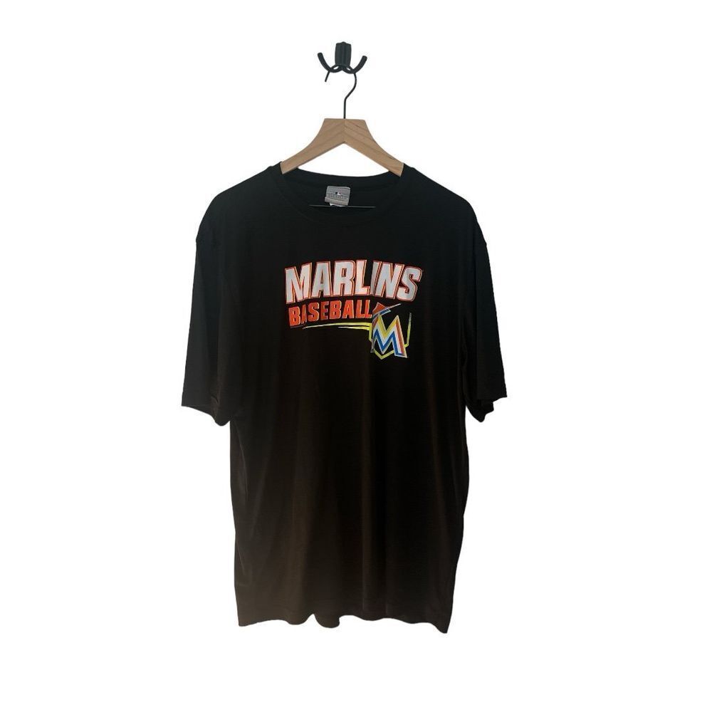 Miami‎ Marlins Baseball Graphic Tee MLB Black T-Shirt Size XL